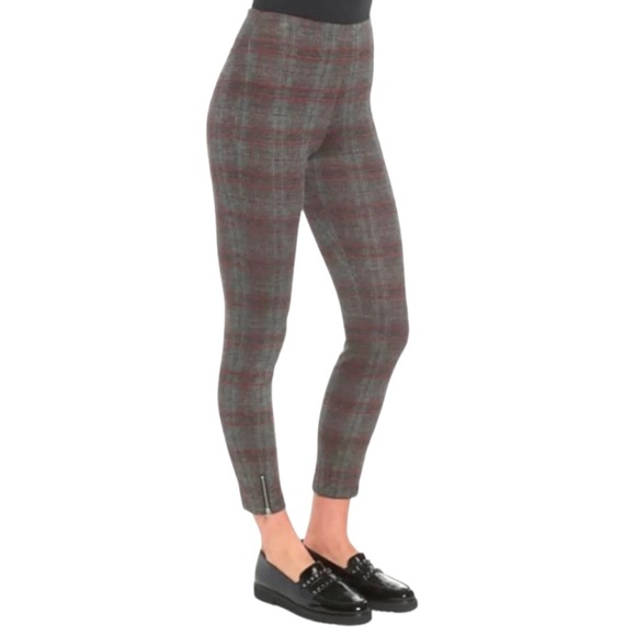 Lysse Preppy Plaid Crop Leggings XLARGE Ankle Zip Stretch Waist FLATTERING NWT - Picture 5 of 14
